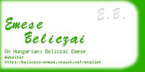 emese beliczai business card